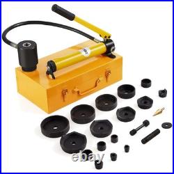 Hydraulic Hole Cutter Set with 10 Dies, Metal Sheet Tools