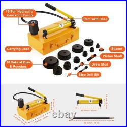 Hydraulic Hole Cutter Set with 10 Dies, Metal Sheet Tools