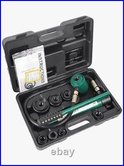 Hydraulic Knockout Punch Electrical Conduit Hole Cutter Set KO Tool Kit