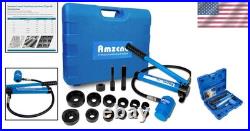 Hydraulic Knockout Punch Electrical Conduit Hole Cutter Set KO Tool Kit