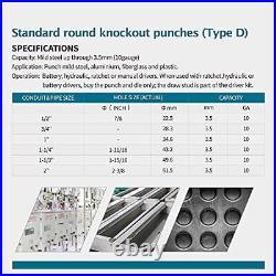 Hydraulic Knockout Punch Electrical Conduit Hole Cutter Set KO Tool Kit