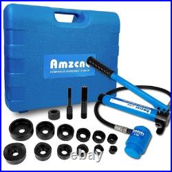 Hydraulic Knockout Punch Electrical Conduit Hole Cutter Set KO Tool Kit 1/2
