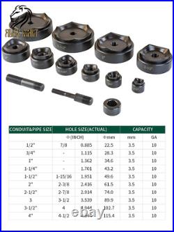 Hydraulic Knockout Punch Electrical Conduit Hole Cutter Set KO Tool Kit 1/2 NeW Hydraulic Knockout Punch Electrical Conduit Hole Cutter Set KO Tool Kit 1/2 NeW