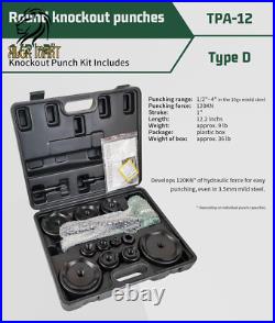 Hydraulic Knockout Punch Electrical Conduit Hole Cutter Set KO Tool Kit 1/2 NeW Hydraulic Knockout Punch Electrical Conduit Hole Cutter Set KO Tool Kit 1/2 NeW