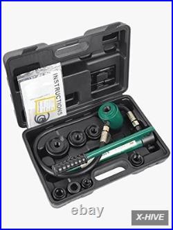 Hydraulic Knockout Punch Electrical Conduit Hole Cutter Set KO Tool Kit 1/2 to