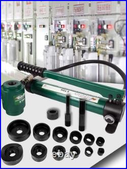 Hydraulic Knockout Punch Electrical Conduit Hole Cutter Set KO Tool Kit 1/2 to