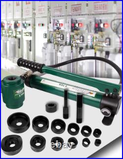 Hydraulic Knockout Punch Electrical Conduit Hole Cutter Set KO Tool Kit 1 2 to
