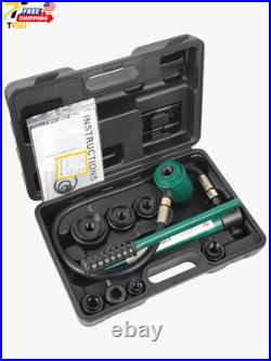 Hydraulic Knockout Punch Electrical Conduit Hole Cutter Set KO Tool Kit 1/2 to