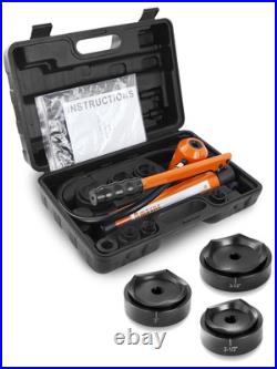 Hydraulic Knockout Punch Electrical Conduit Hole Cutter Set KO Tool Kit 1/2 to 2