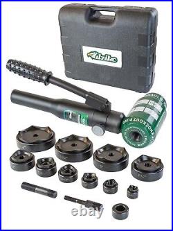 Hydraulic Knockout Punch Electrical Conduit Hole Cutter Set KO Tool Kit 1/2 to 2