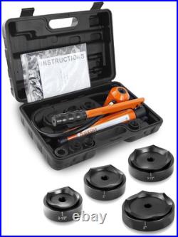 Hydraulic Knockout Punch Electrical Conduit Hole Cutter Set KO Tool Kit 1/2 to 2