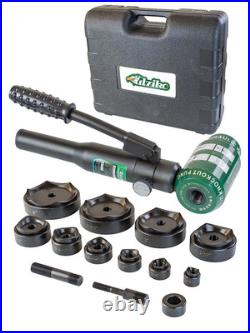 Hydraulic Knockout Punch Electrical Conduit Hole Cutter Set KO Tool Kit 1/2 to 2