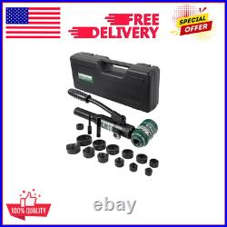 Hydraulic Knockout Punch Electrical Conduit Hole Cutter Set KO Tool Kit 1/2 to 2