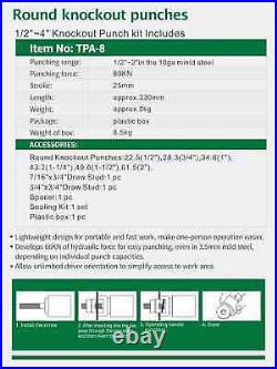 Hydraulic Knockout Punch Electrical Conduit Hole Cutter Set KO Tool Kit 1/2 to 2 Hydraulic Knockout Punch Electrical Conduit Hole Cutter Set KO Tool Kit 1/2 to 2