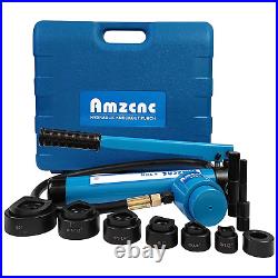 Hydraulic Knockout Punch Electrical Conduit Hole Cutter Set KO Tool Kit 1/2 to 2
