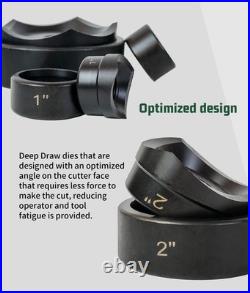 Hydraulic Knockout Punch Electrical Conduit Hole Cutter Set KO Tool Kit 1/2 to 2