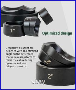 Hydraulic Knockout Punch Electrical Conduit Hole Cutter Set KO Tool Kit 1/2 to 2