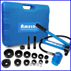 Hydraulic Knockout Punch Electrical Conduit Hole Cutter Set KO Tool Kit 1/2 to 2
