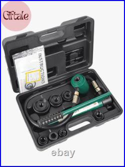 Hydraulic Knockout Punch Electrical Conduit Hole Cutter Set KO Tool Kit 1/2 to 2