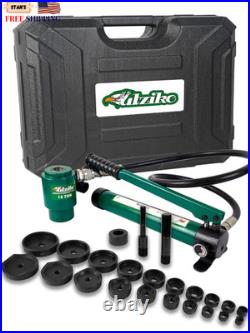 Hydraulic Knockout Punch Electrical Conduit Hole Cutter Set KO Tool Kit 1/2 to 4