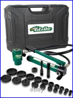 Hydraulic Knockout Punch Electrical Conduit Hole Cutter Set KO Tool Kit 1/2 to 4