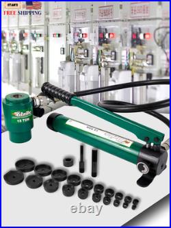 Hydraulic Knockout Punch Electrical Conduit Hole Cutter Set KO Tool Kit 1/2 to 4