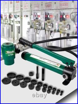 Hydraulic Knockout Punch Electrical Conduit Hole Cutter Set KO Tool Kit 1/2 to 4