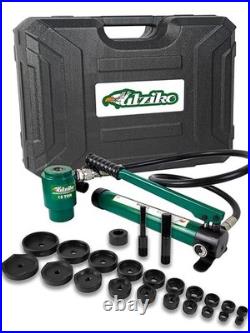 Hydraulic Knockout Punch Electrical Conduit Hole Cutter Set KO Tool Kit 1/2 to 4