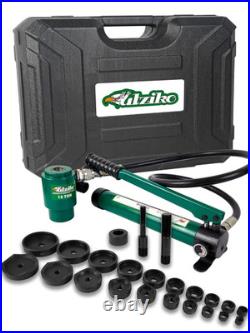 Hydraulic Knockout Punch Electrical Conduit Hole Cutter Set KO Tool Kit 1/2 to 4