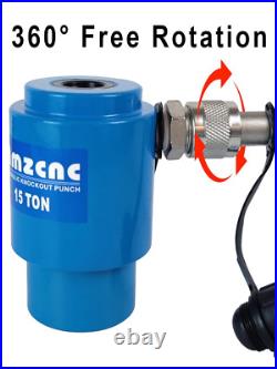 Hydraulic Knockout Punch Electrical Conduit Hole Cutter Set KO Tool Kit 15TCon Hydraulic Knockout Punch Electrical Conduit Hole Cutter Set KO Tool Kit 15TCon