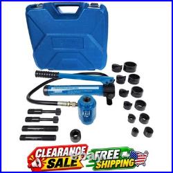 Hydraulic Knockout Punch Electrical Conduit Hole Cutter Set KO Tool Kit 5