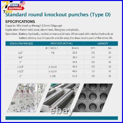 Hydraulic Knockout Punch Electrical Conduit Hole Cutter Set KO Tool Kit Alloy St