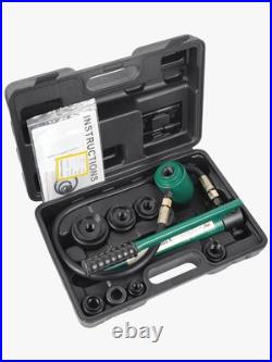 Hydraulic Knockout Punch Electrical Conduit Hole Cutter Set KO Tool Kit Green Hydraulic Knockout Punch Electrical Conduit Hole Cutter Set KO Tool Kit Green