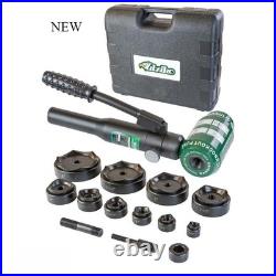 Hydraulic Knockout Punch Electrical Conduit Hole Cutter Set KO Tool Kit, NEW