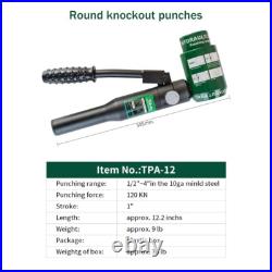 Hydraulic Knockout Punch Electrical Conduit Hole Cutter Set KO Tool Kit, NEW