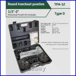 Hydraulic Knockout Punch Electrical Conduit Hole Cutter Set KO Tool Kit, NEW