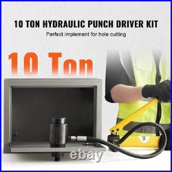 Hydraulic Knockout Punch Kit, 10 Ton 1/2 to 2 Conduit Hole Cutter Set, KO Tool