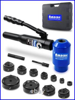 Hydraulic Knockout Punch Kit 12 Ton 1/2-4 Conduit Hole Cutter Set KO Tool Case