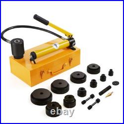 Hydraulic Knockout Punch Kit, 15 Ton 1/2 to 4 Conduit Hole Cutter Set, KO Tool