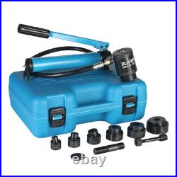 Hydraulic Knockout Punch Set KO Tool 10T Electrical Conduit Hole Cutter with 6