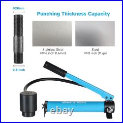Hydraulic Knockout Punch Set KO Tool 10T Electrical Conduit Hole Cutter with 6