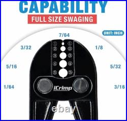 ICrimp Wire Rope Crimping Tool & Cutter Set for 1/16''-3/16'', Pro Quality