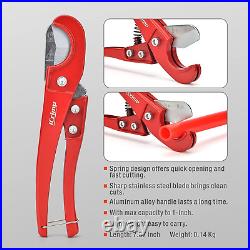 IWISS Angle Head F1807 PEX Pipe 1/2&3/4-inch Two Crimper Set with Cutter, Red