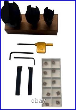 Indexable Fly Cutter Set With SCLCR SCLCL Tool Holder & CCMT Carbide Inserts 10
