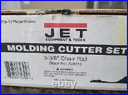 JET Tools 3-3/8'' CHAIR RAIL Molding Cutter Set For JPM-13 Planer/Molder NOS