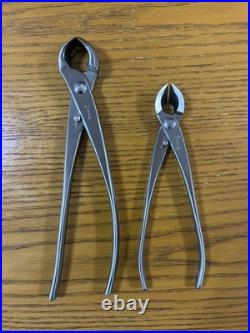 KIKUWA Stainless Bonsai Tool Set Concave Cutter 3202 & Spherical Knob 3204