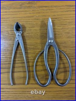 KIKUWA Stainless Bonsai Tool Set Scissors 3013 & Concave Cutter 3202 Japan