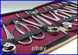 Kaneshin Bonsai Stainless Tool #177A 8pcs Scissors Tweezers etc. Set MediumLarge