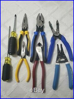 Klein Tools pliers, strippers And Cutters Set of 8 Pieces brand new