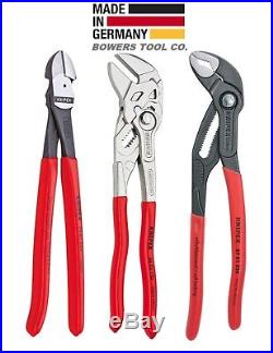 Knipex 3pc 10 Pliers Set Cobra Plier Wrench Diagonal Cutter 9K0080117US